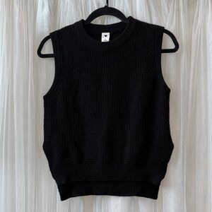 Black Ribbed Sweater Vest